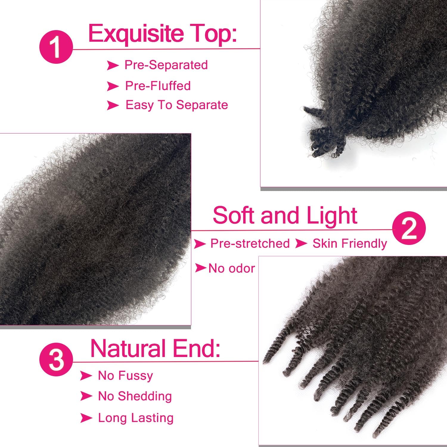 HBegant Afro Twist Hair 24 inch high density for full head