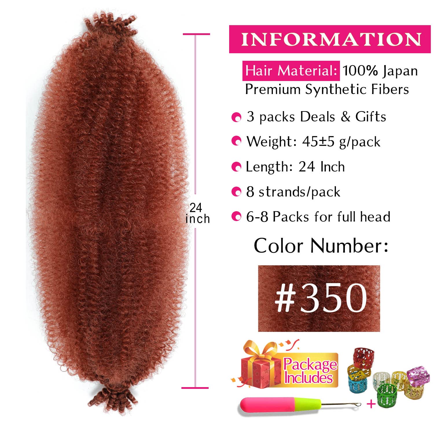 Hbegant pre-fluffed Afro Twist hair enables quick easy installation