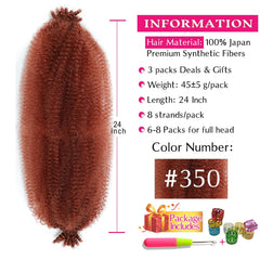 Hbegant pre-fluffed Afro Twist hair enables quick easy installation