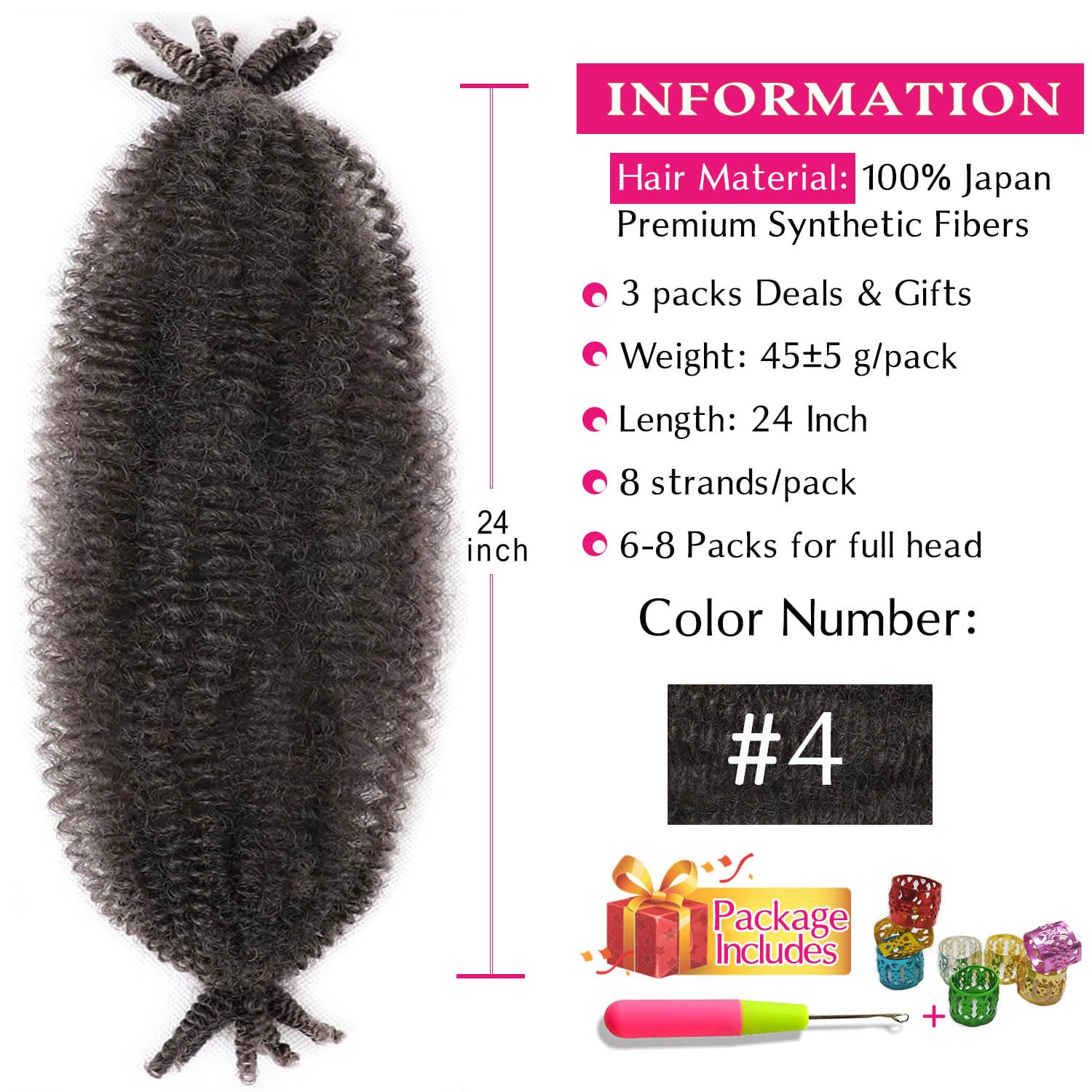 HBegant Spring Twist Hair 24 inch soft locs look in minutes