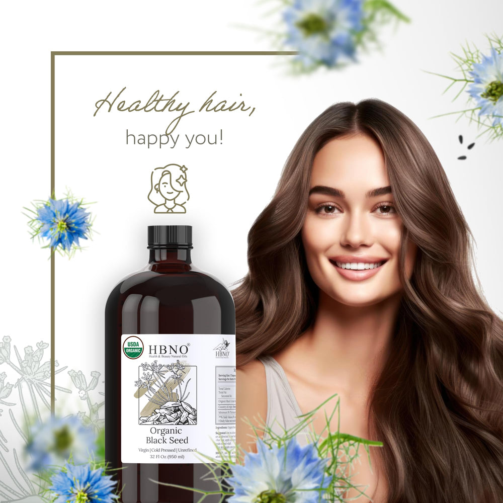 HBNO Black Seed Oil in a hair care routine for shine and softness.