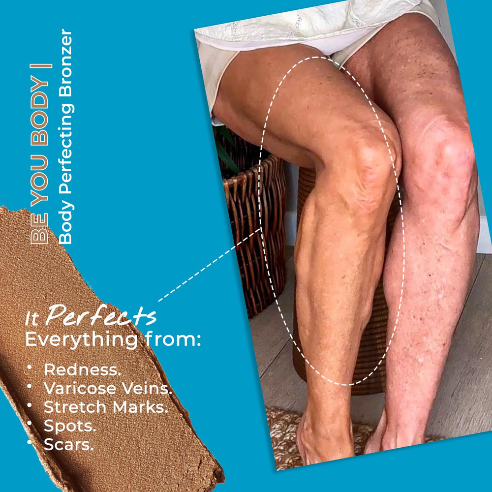 HBY BE YOU BODY glow application on skin shows natural, streak-free tan.