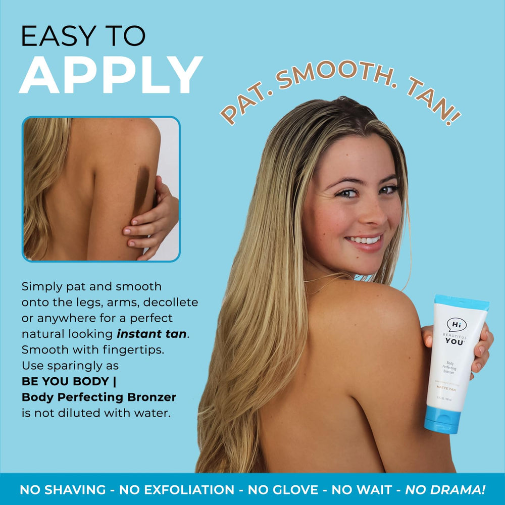 HBY BE YOU BODY orange peel extract boost for balanced color development.