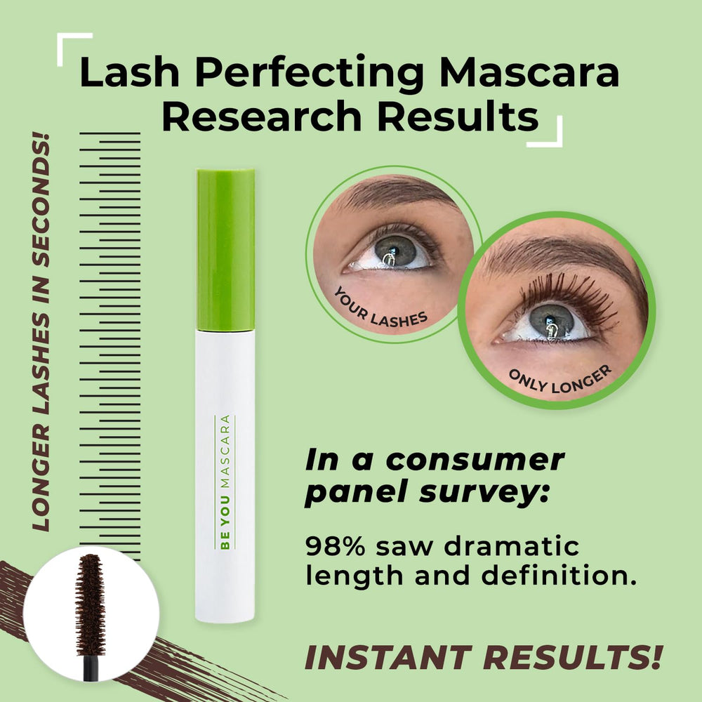 HBY Magic Brown mascara on lashes delivers natural-looking definition with a glossy finish.