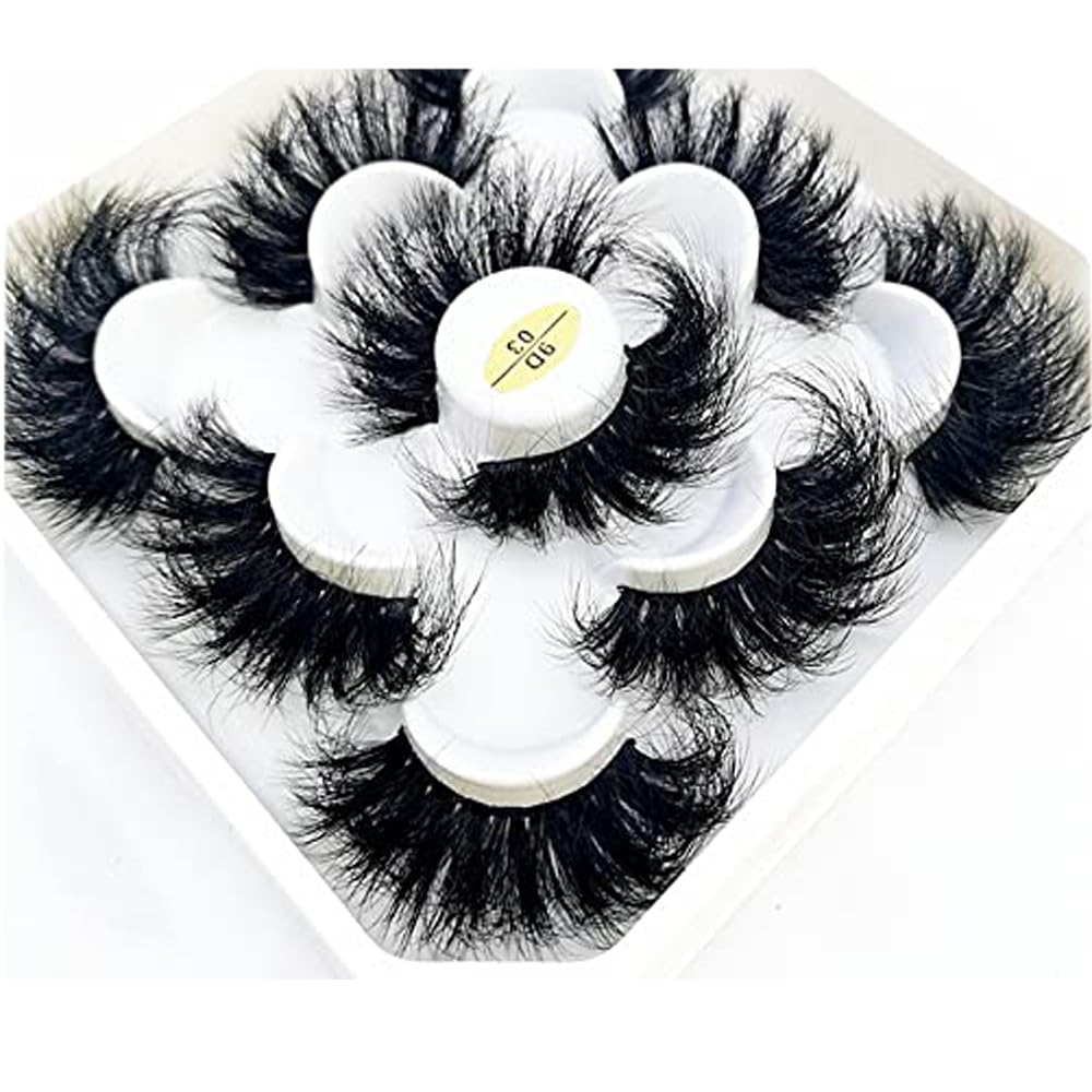 HBZGTLAD 5-pair 25mm mink lash pack, bold yet natural for daily wear.