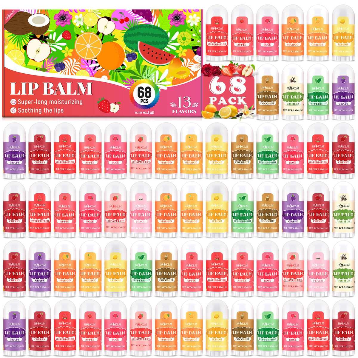HCKLM mini lip balm with apple flavor provides portable hydration for dry lips