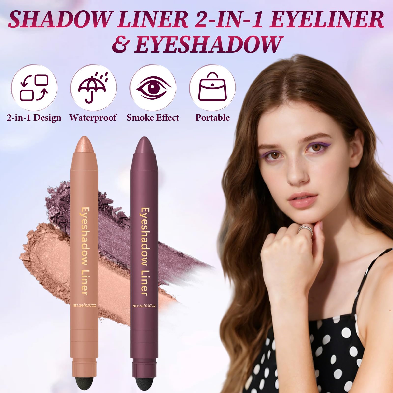 HDFDREO Shadow Liner Plum Eyeshadow Stick adds rich color quickly