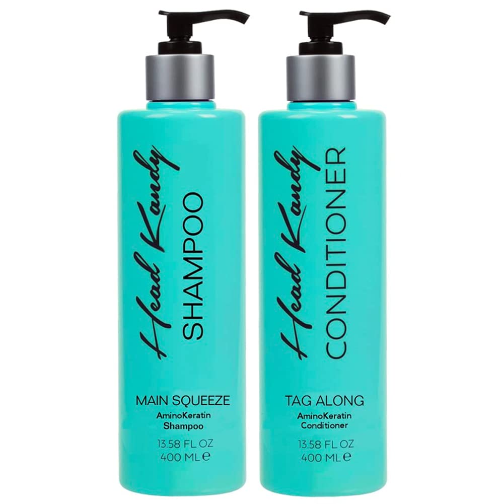 Head Kandy Squad Goals Shampoo bottle demonstrates color-safe cleansing for vibrant hair.