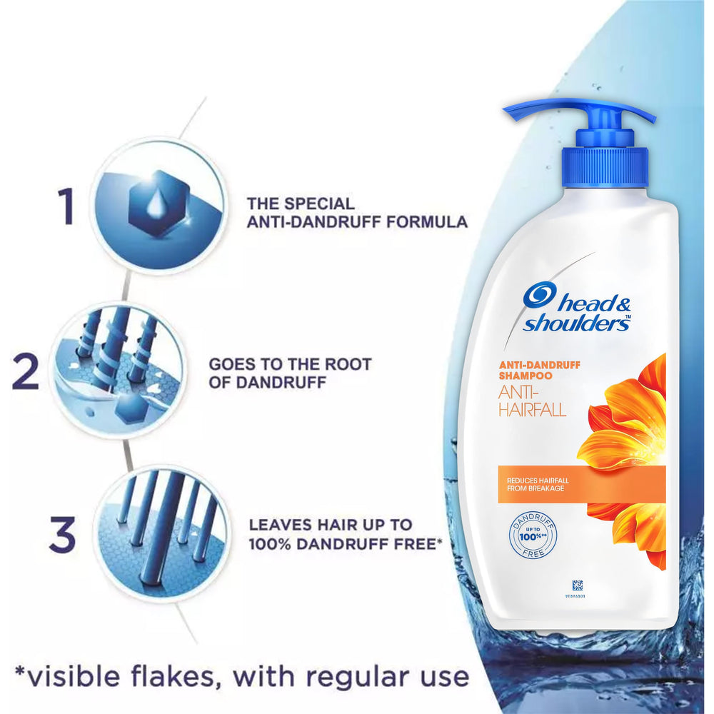 Head & Shoulders anti-dandruff shampoo with fresh floral scent in pump bottle