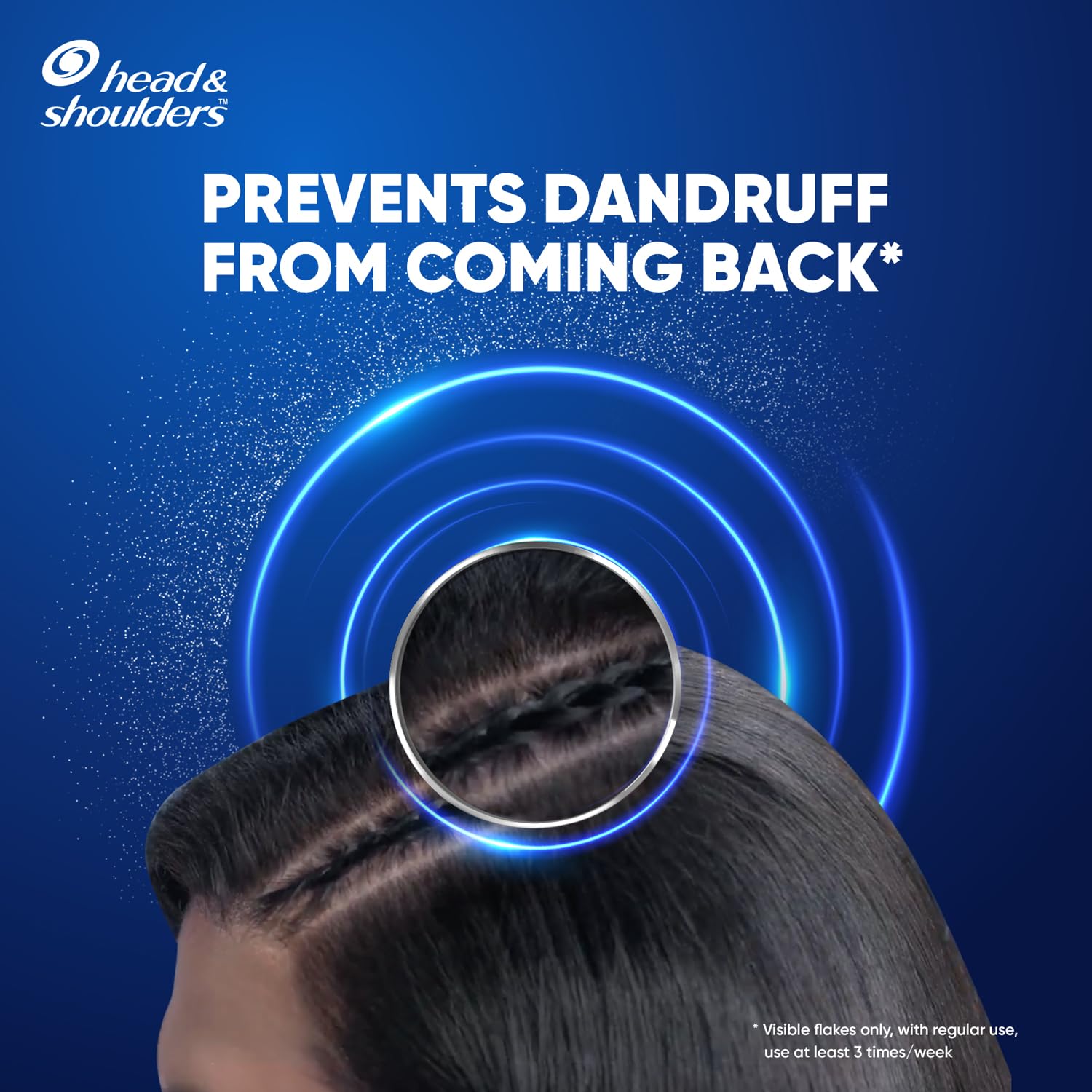 Head & Shoulders cool menthol shampoo bottle side view for refreshing scalp feel.