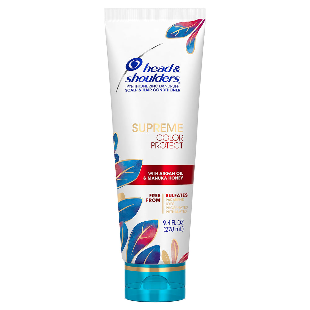 Close-up of the cap on Head & Shoulders Supreme Color Protect conditioner