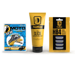 HeadBlade HeadSlick cream bottle promises glide and cooling comfort.