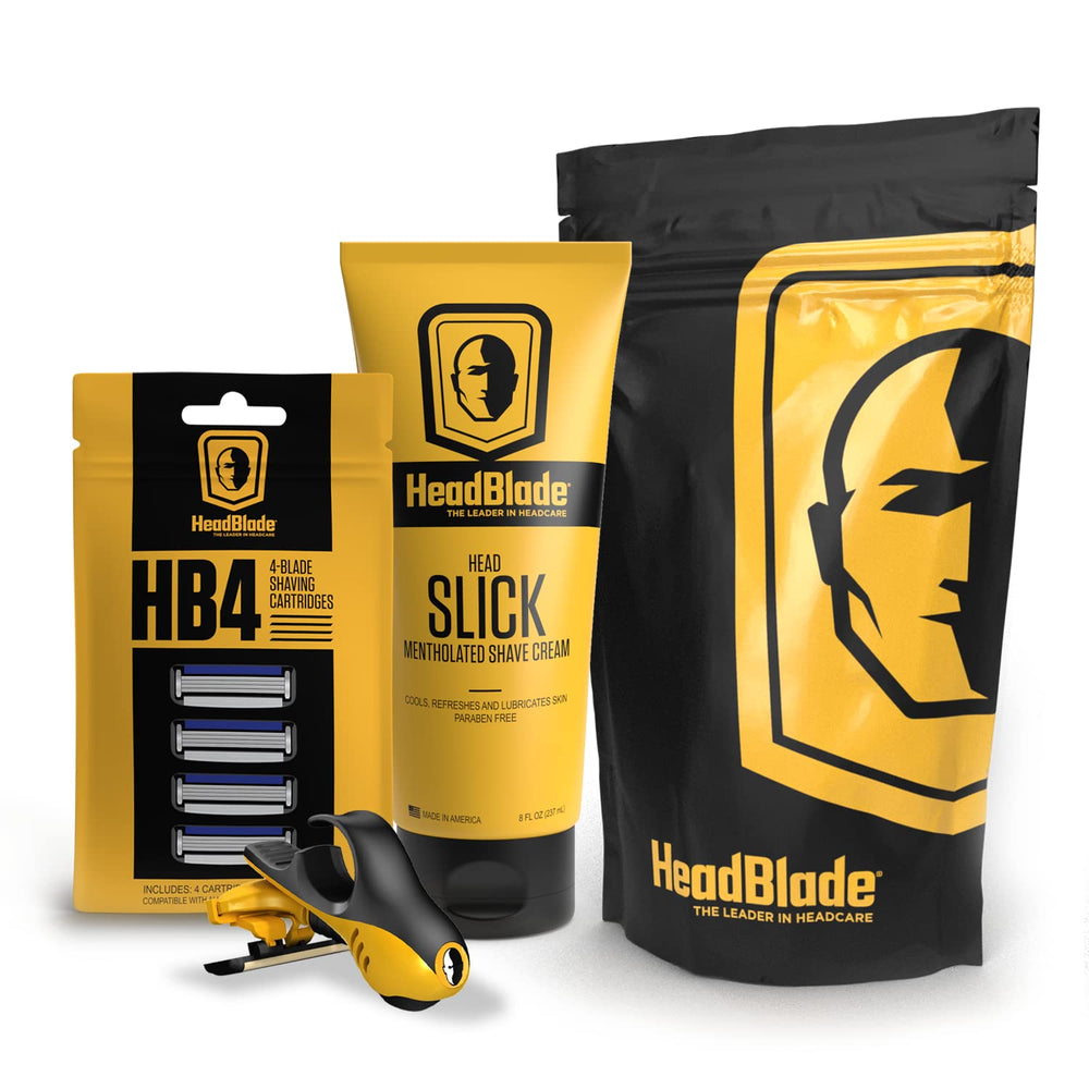 HeadBlade Moto razor ready for precise head shaving with smooth handling.