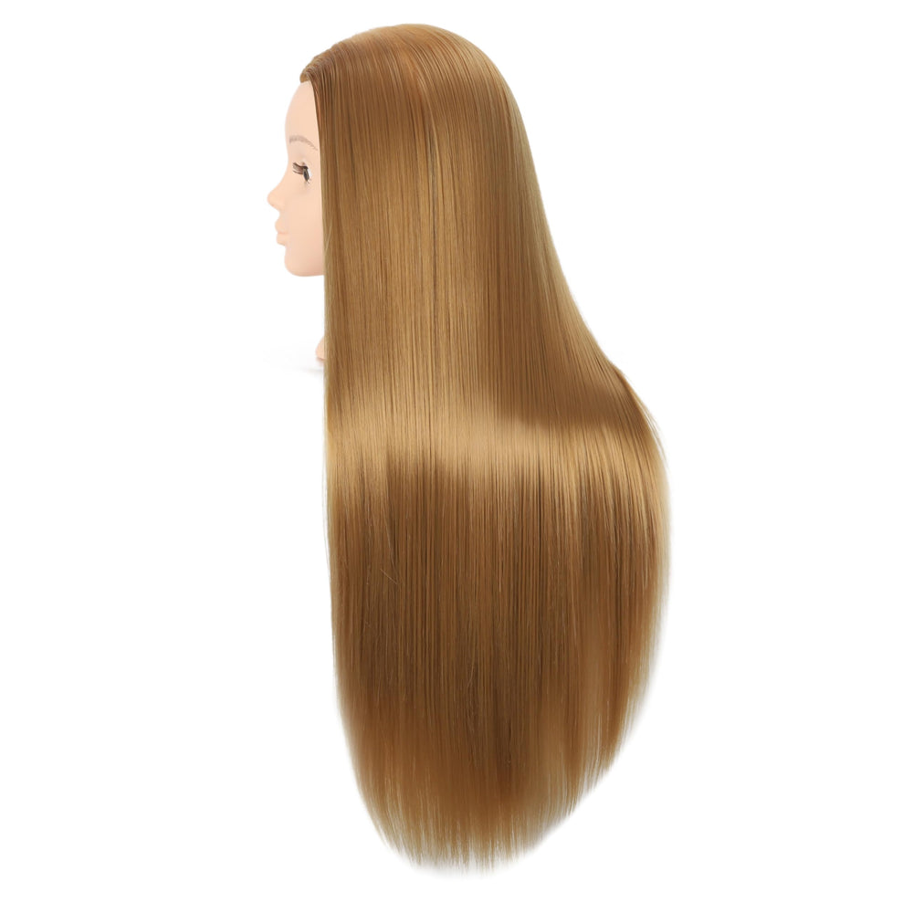 Headdoll mannequin head with high-temperature synthetic hair for heat styling