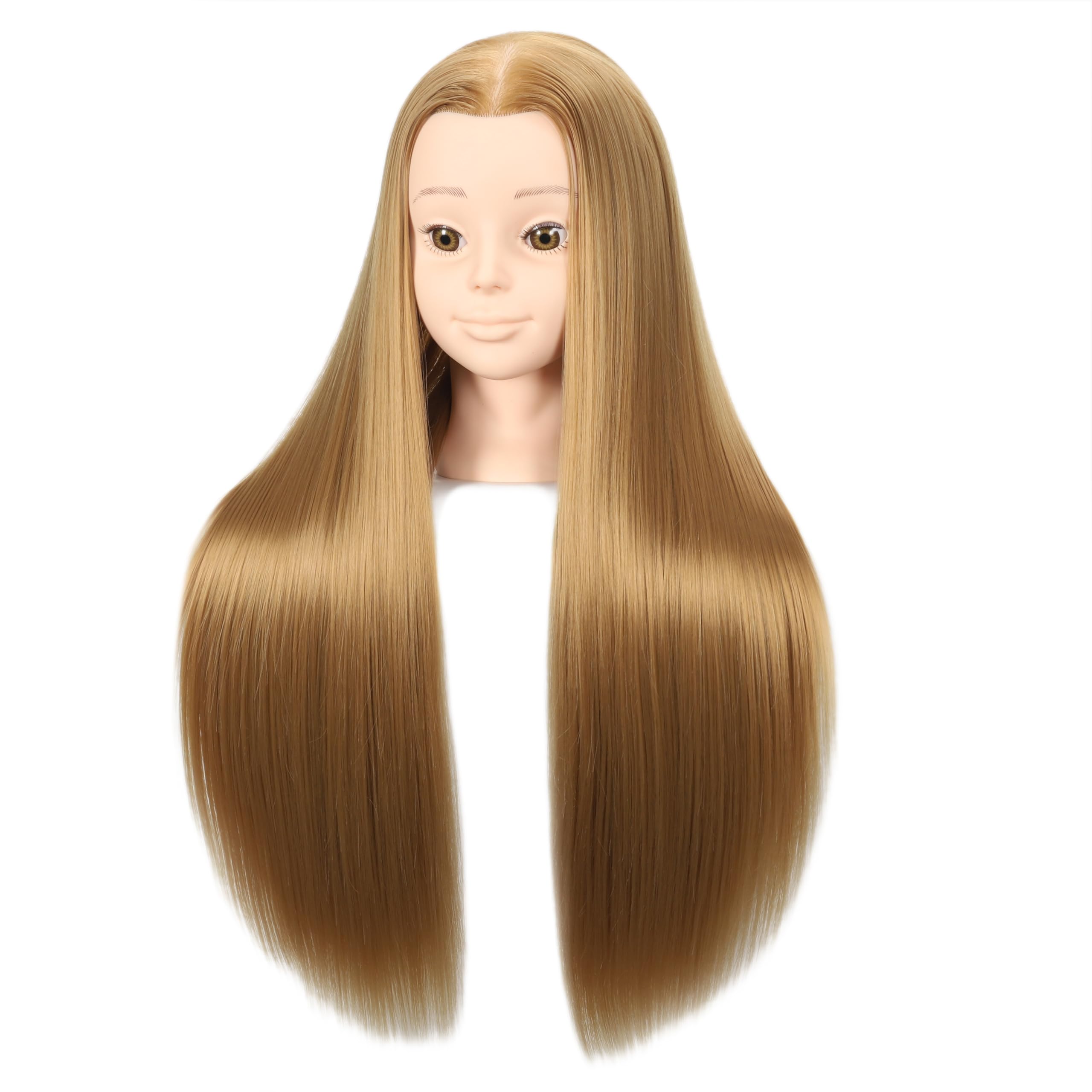 Headdoll table clamp stand shown with mannequin head for secure salon training