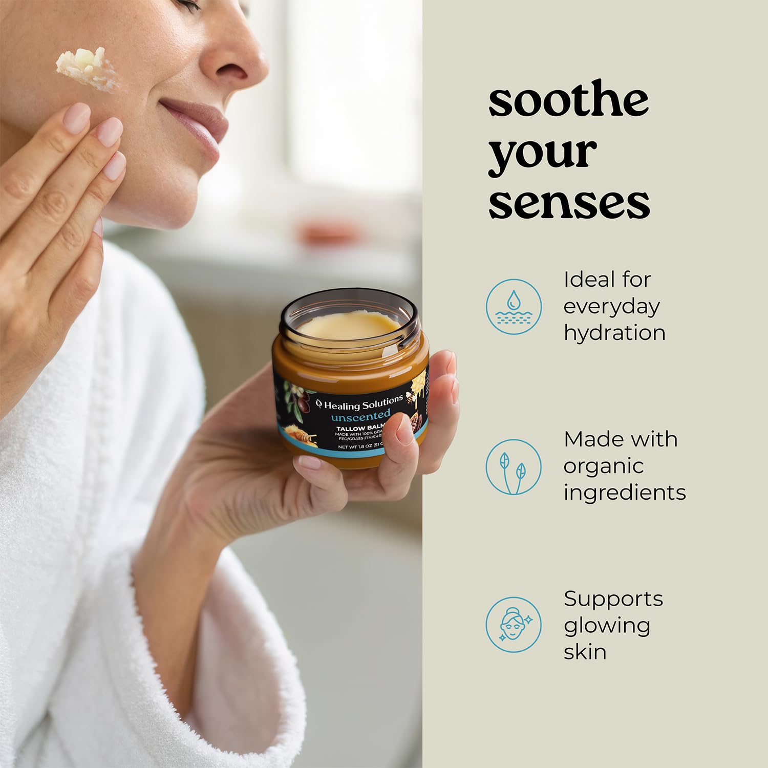 Healing Solutions balm applied to elbow showing dry patches