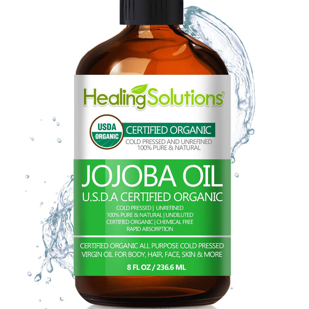Healing Solutions Jojoba Oil amber bottle for skin and hair hydration