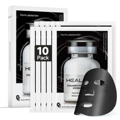 HEALOINE Deep Collagen Mask close-up showing 500ppm collagen for skin nourishment