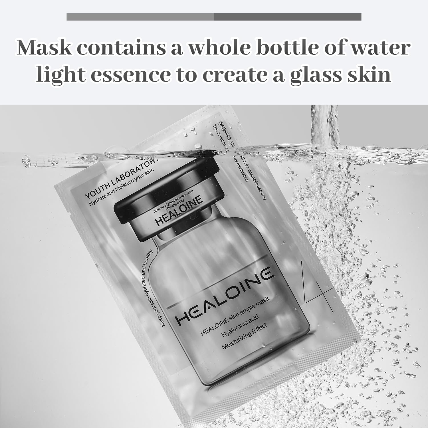 HEALOINE mask on skin during application conveys smooth, comfortable fit