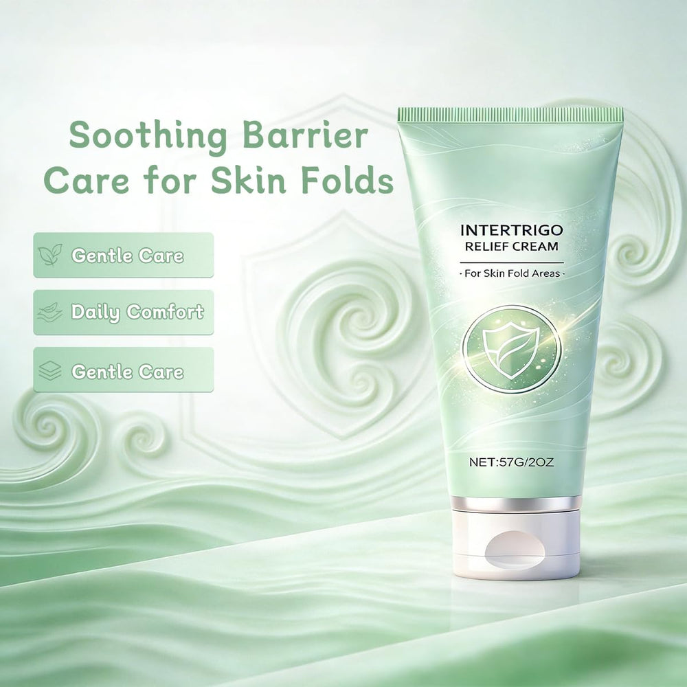 Healora Intertrigo Cream jar display highlighting skin fold comfort and protection.