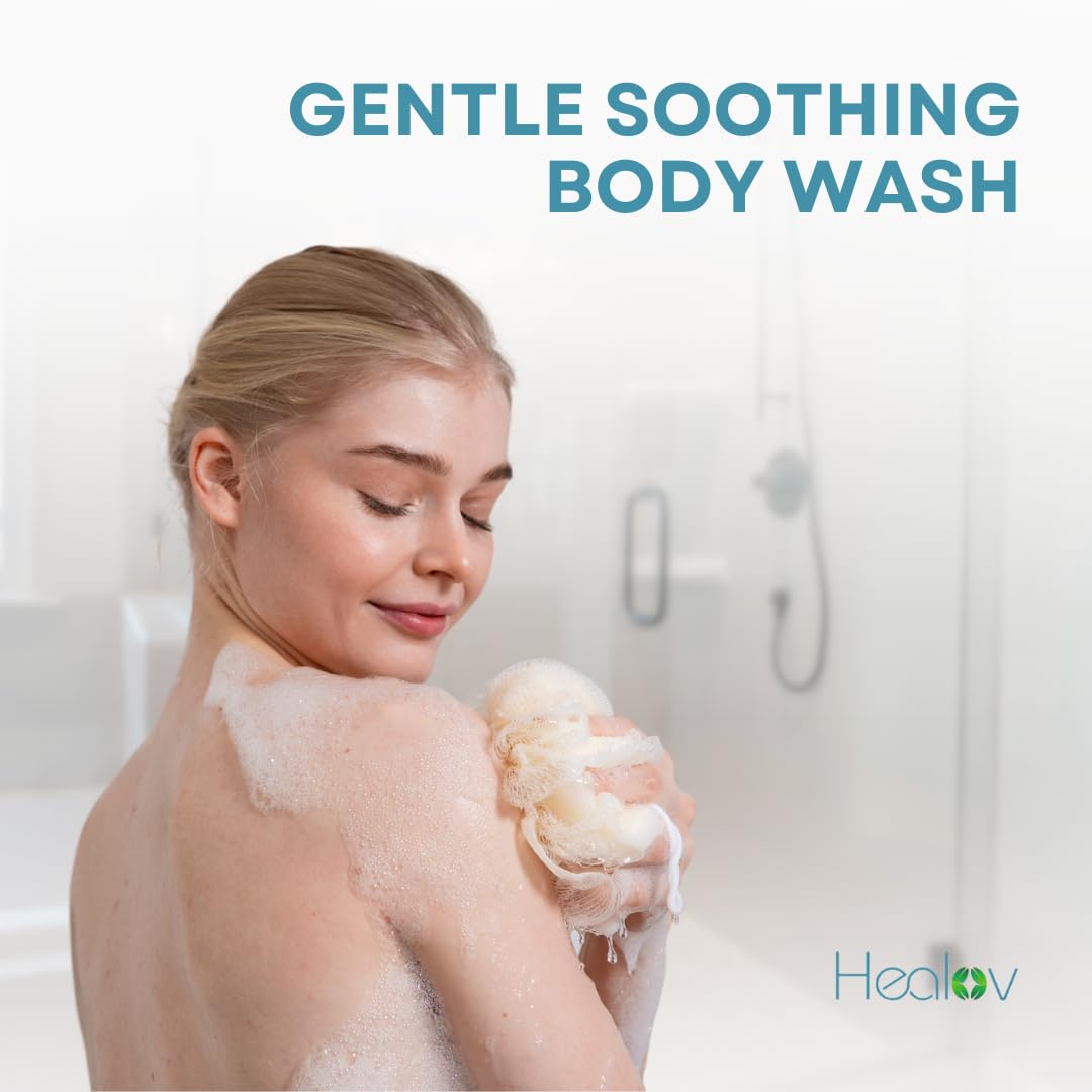 Creamy lather from Healov Eczema Body Wash, suitable for daily use.