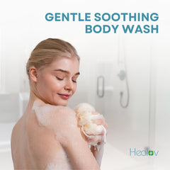 Creamy lather from Healov Eczema Body Wash, suitable for daily use.