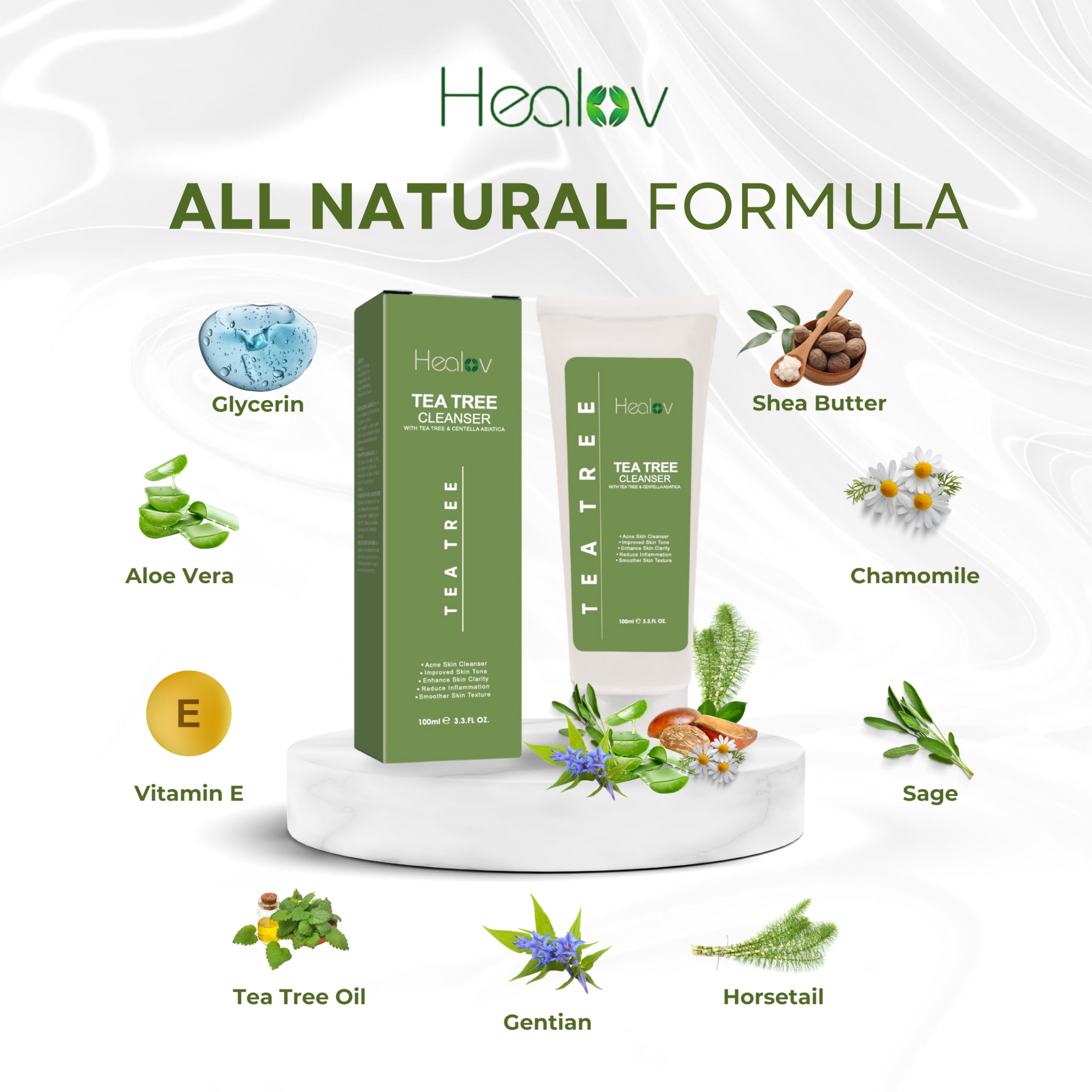 Healov Hydrating cleanse leaves skin feeling fresh after rinse.