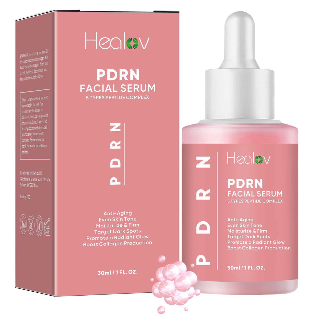 Healov PDRN Serum bottle shown for daily hydrating skincare benefits