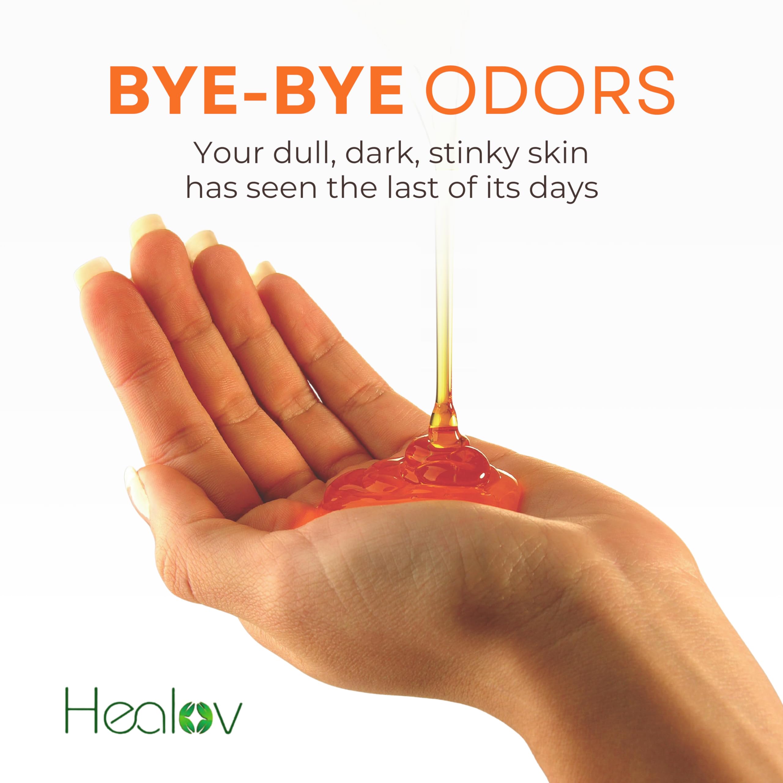 Healov Persimmon underarm usage targets odor control during daily routines.