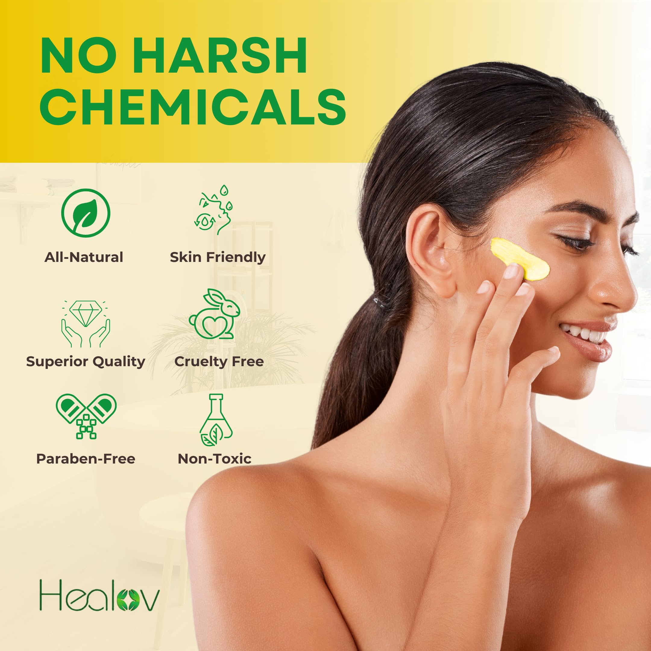 Healov sulfur face mask spoon-dispense for easy application