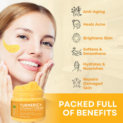 Healov Turmeric Cream face care routine application for radiant, even tone