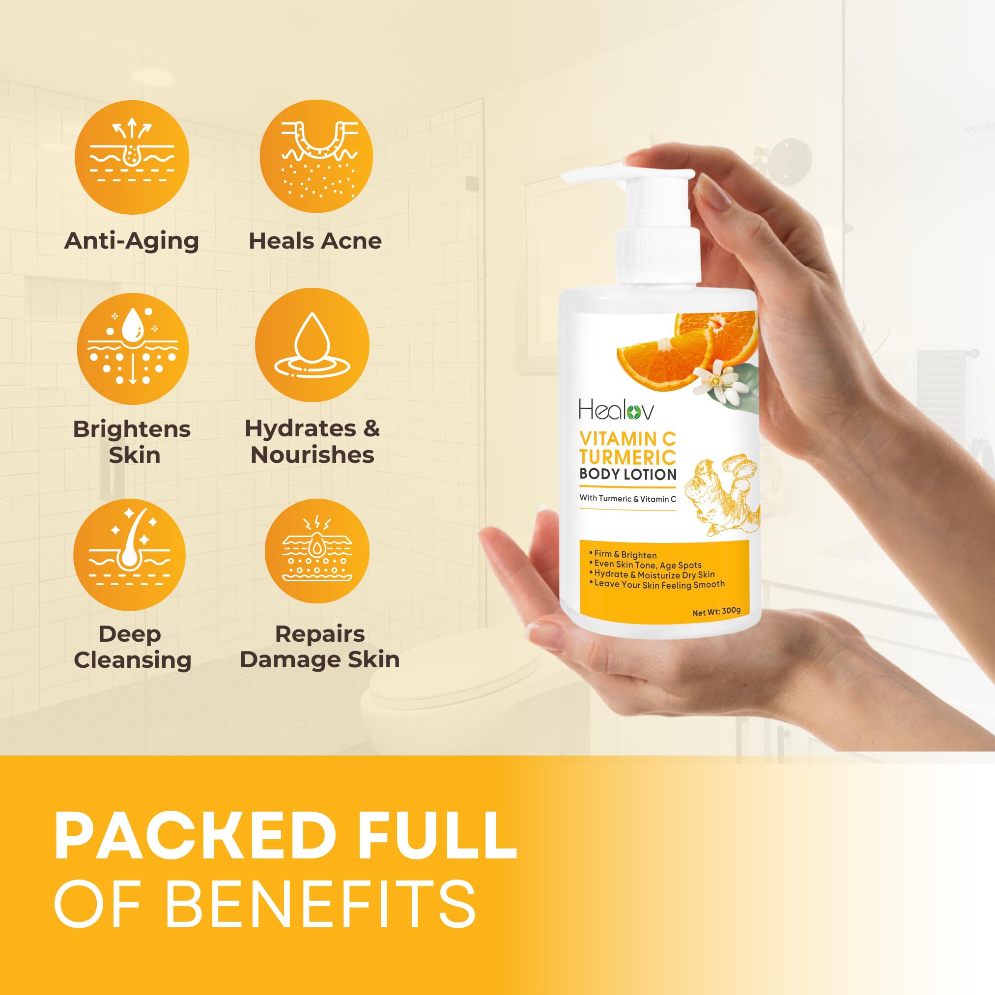 Healov Turmeric Face Cream jar ready for daily hydration