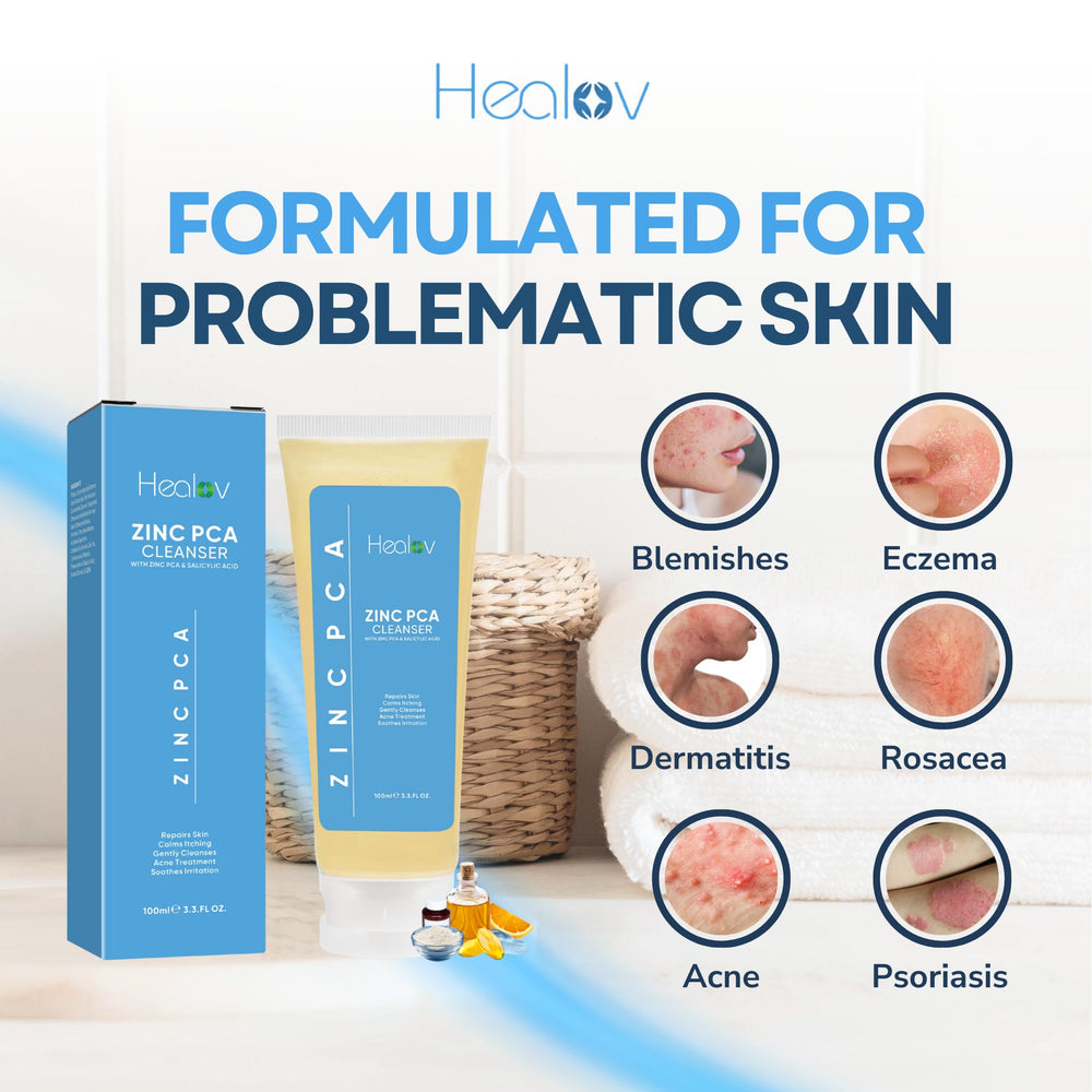 Healov Zinc Face Wash during shower use for head-to-toe cleansing.