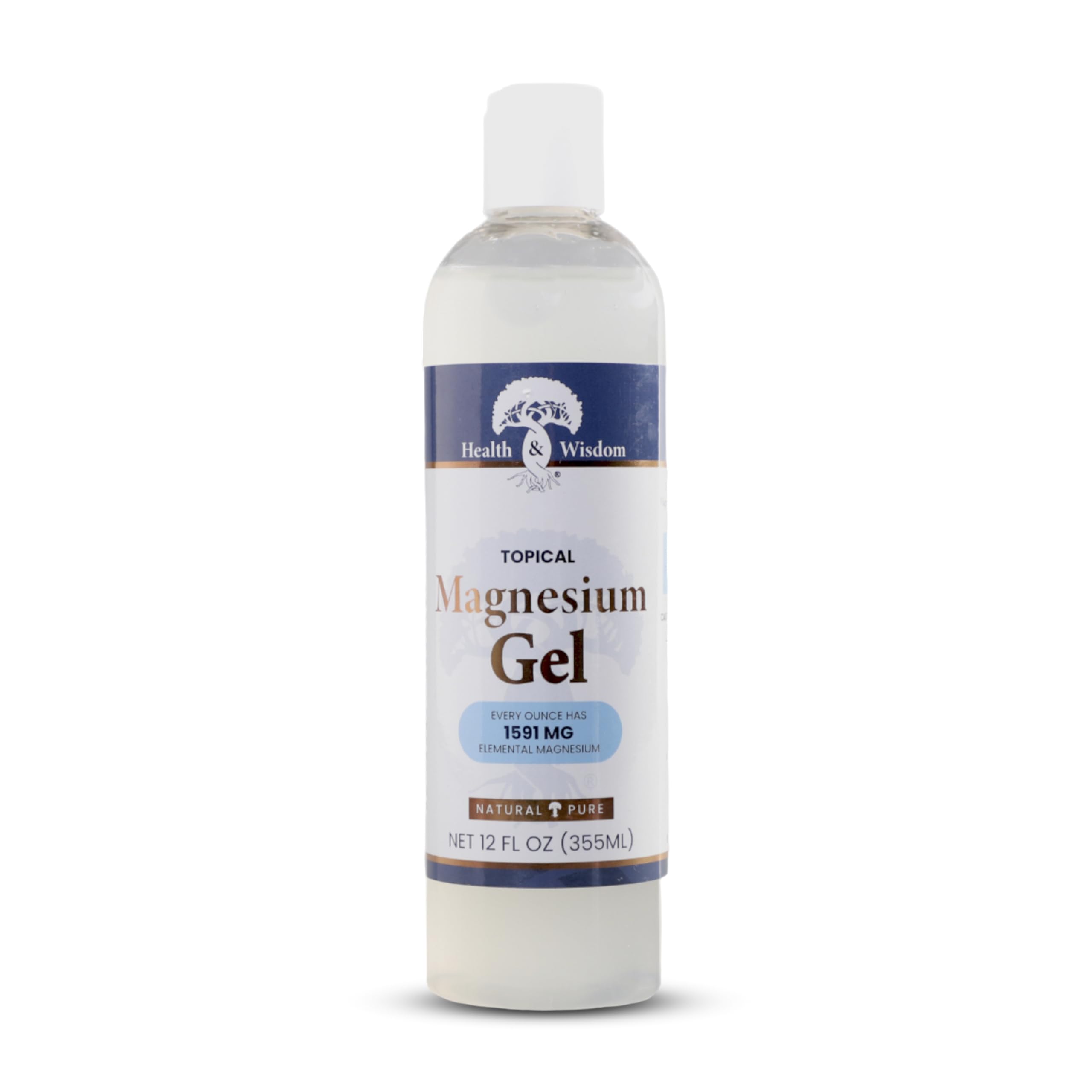 Health and Wisdom Pure Magnesium Gel seaweed bottle for topical relief and hydration