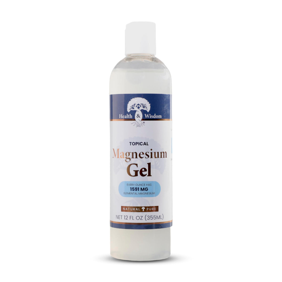 Health and Wisdom Pure Magnesium Gel seaweed bottle for topical relief and hydration