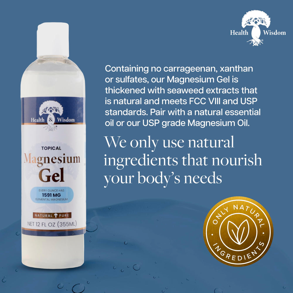 Health and Wisdom Pure Magnesium Gel close-up texture highlighting seaweed infusion