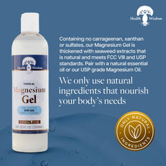 Health and Wisdom Pure Magnesium Gel close-up texture highlighting seaweed infusion