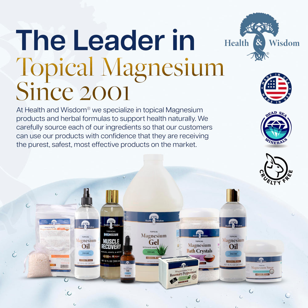 Health and Wisdom pure magnesium gel enables enhanced absorption through the skin
