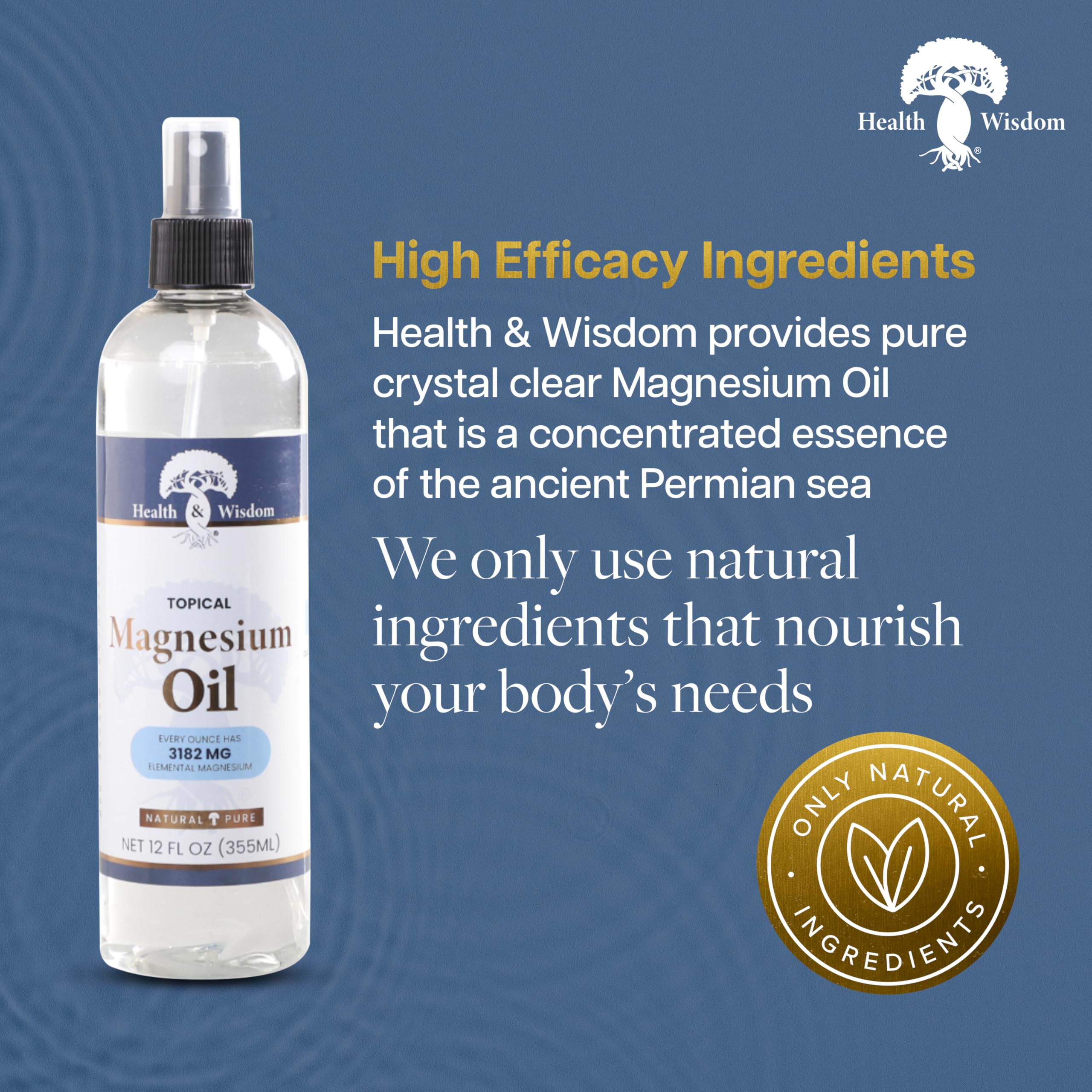Health and Wisdom Magnesium Oil for foot soak, offering soothing hydration and comfort.