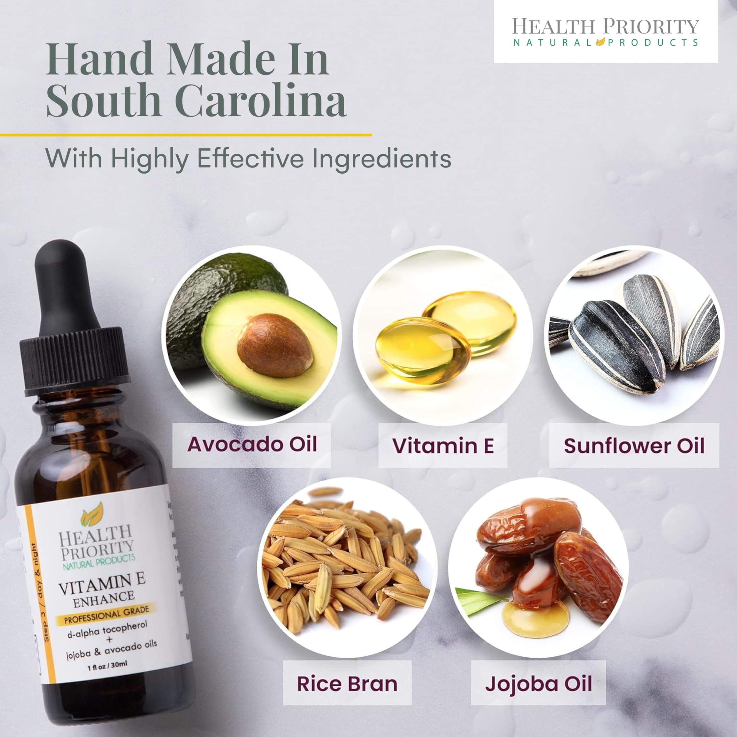 Lavender scented Health Priority Natural Products bottle for calming skincare routine