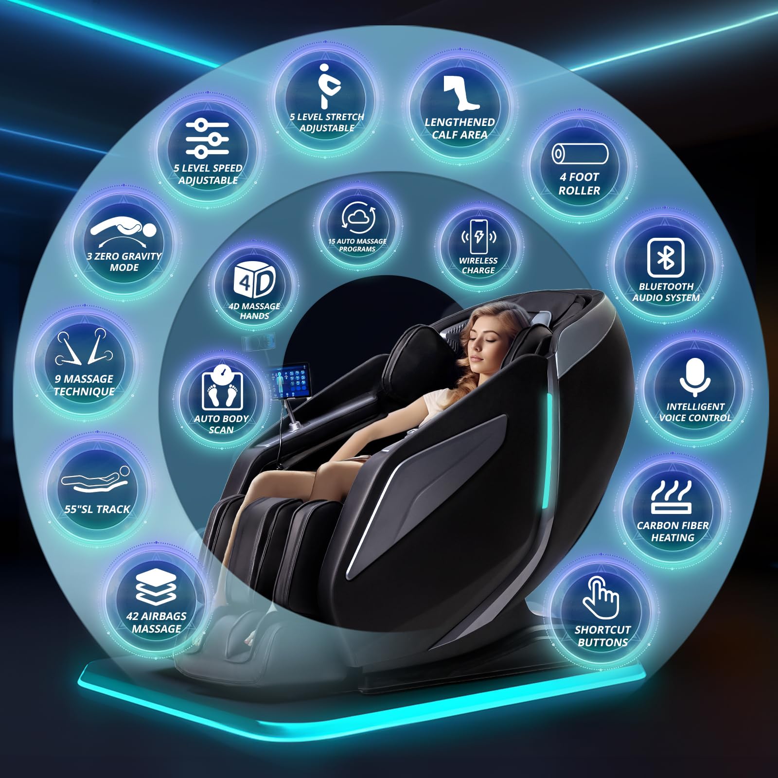 HealthRelife 4D Massage Chair zero gravity recline reducing joint pressure during use