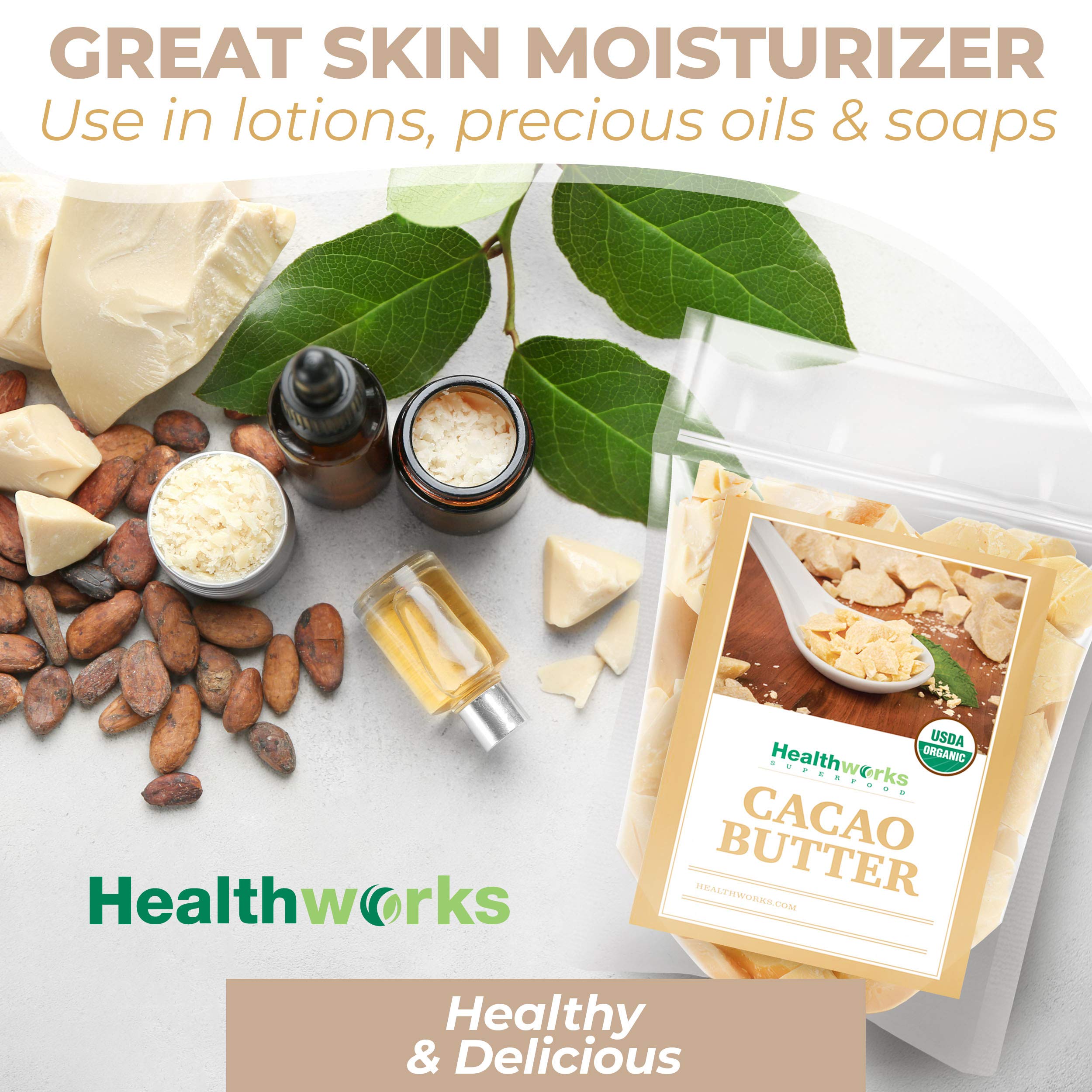 Healthworks cacao butter as a dessert base for rich, creamy toppings.