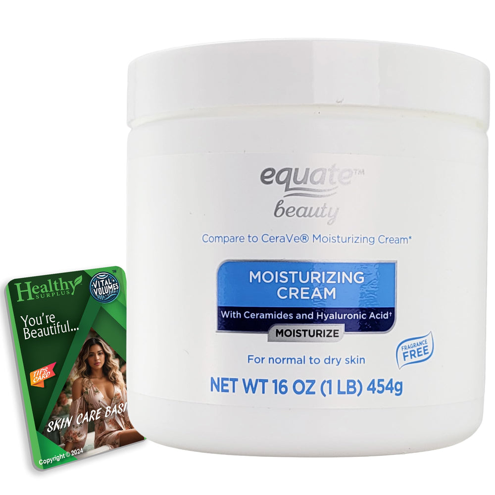 Healthy Surplus Equate Moisturizing Cream 16oz bottle with fragrance-free hydration