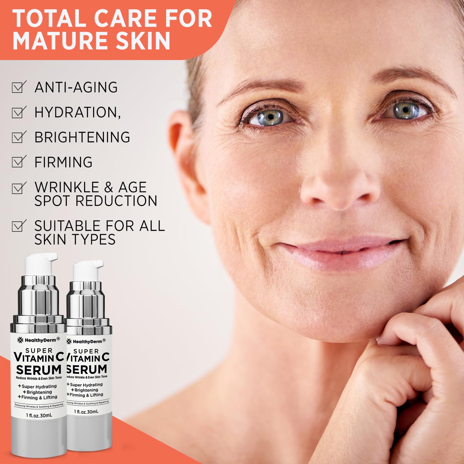 HealthyDerm bakuchiol vitamin c serum cap demonstrates gentle anti aging approach
