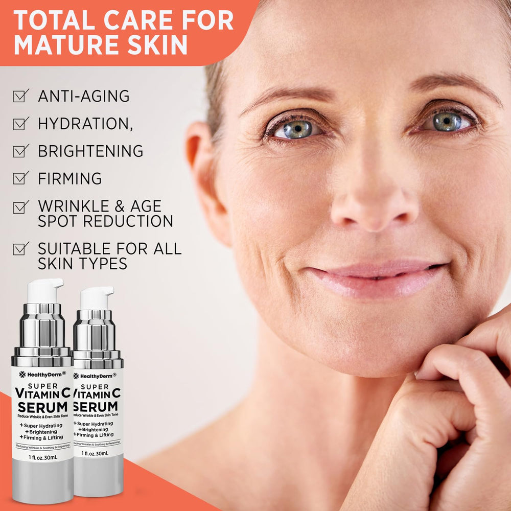 HealthyDerm bakuchiol vitamin c serum cap demonstrates gentle anti aging approach