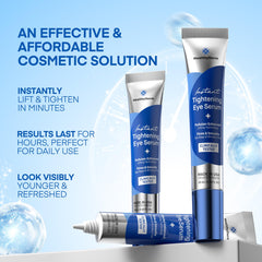 Dabbing HealthyDerm serum under-eye area demonstrates precise application.