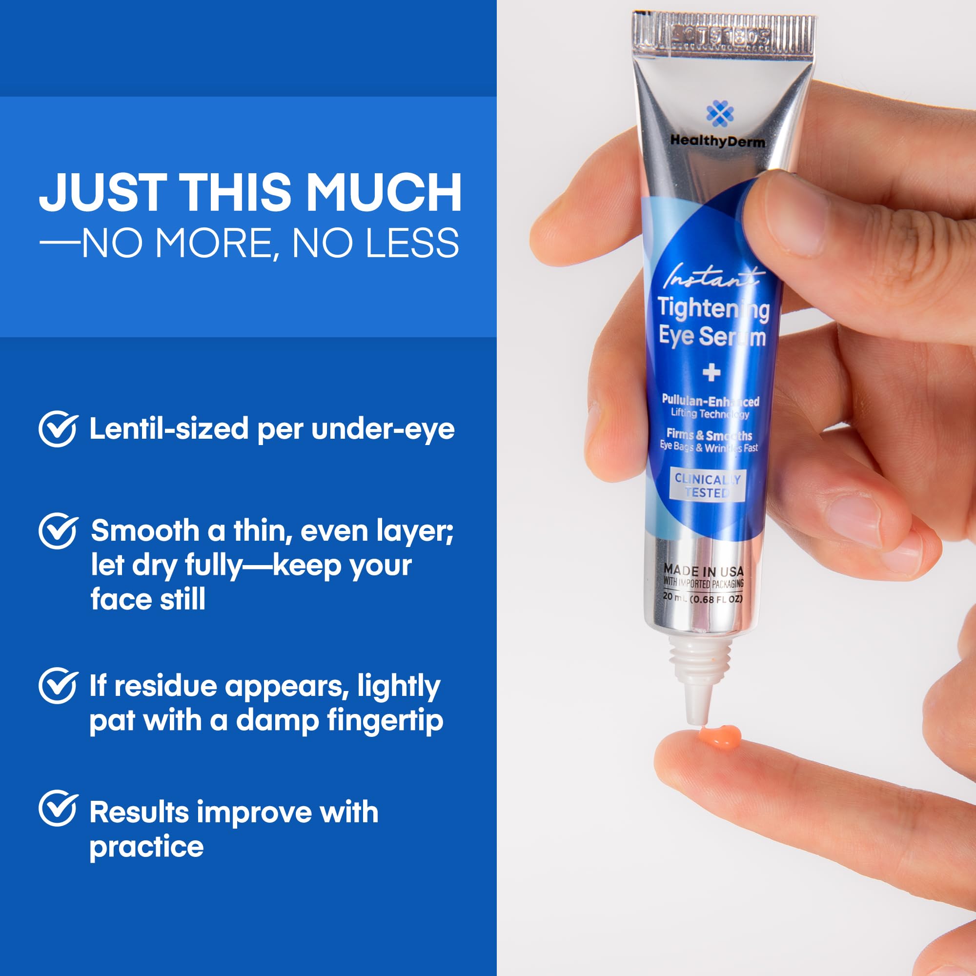 HealthyDerm packaging emphasizing compact, travel-friendly design.
