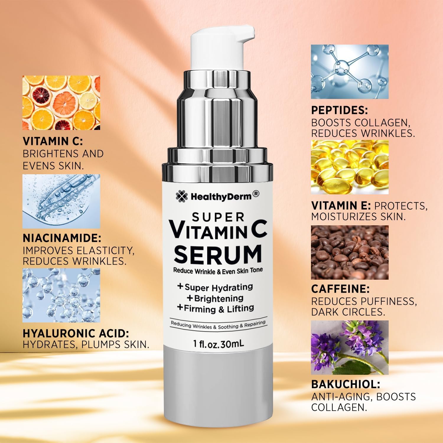 HealthyDerm night routine scene with serum ready for use