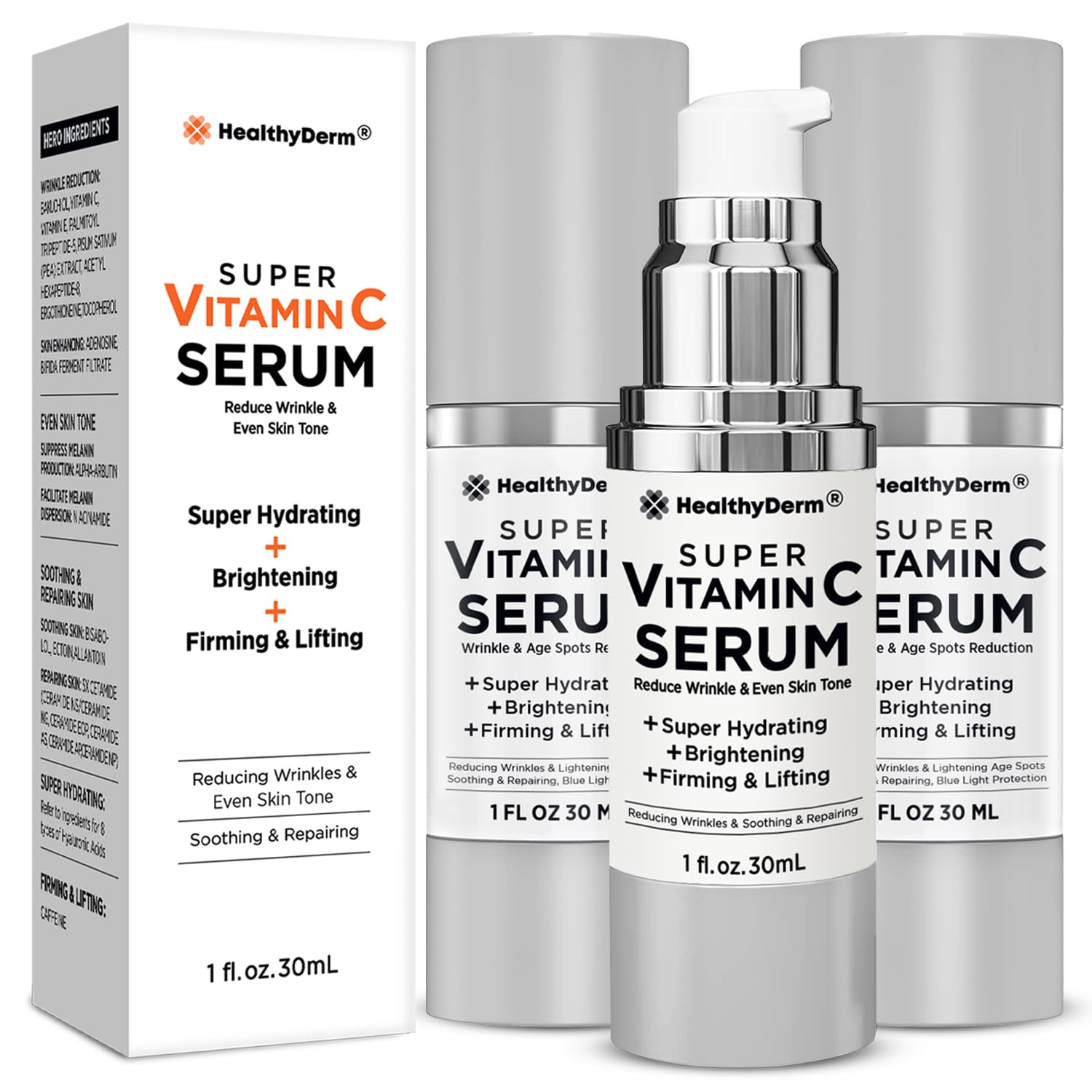 HealthyDerm serum on hand shows smooth texture and quick absorption