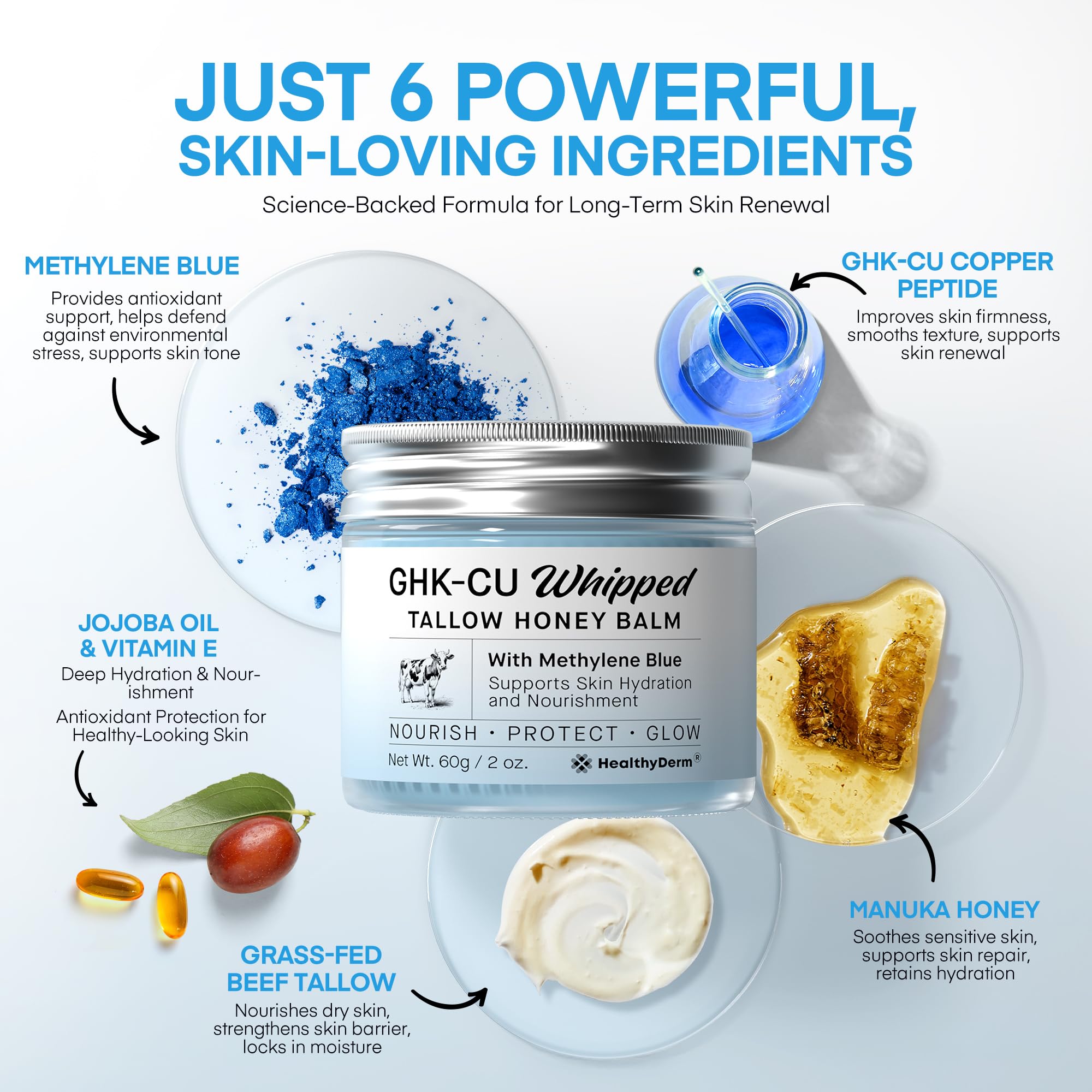 HealthyDerm vitamin E enriches skin resilience and softness.